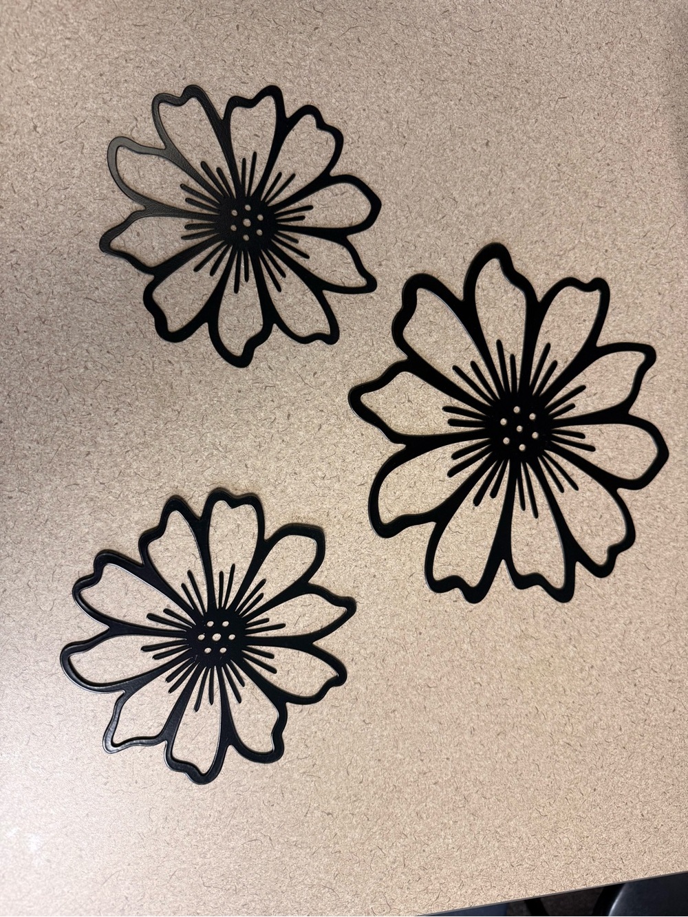 Black Floral Wall Art Set - Decorative Home Wall Decor